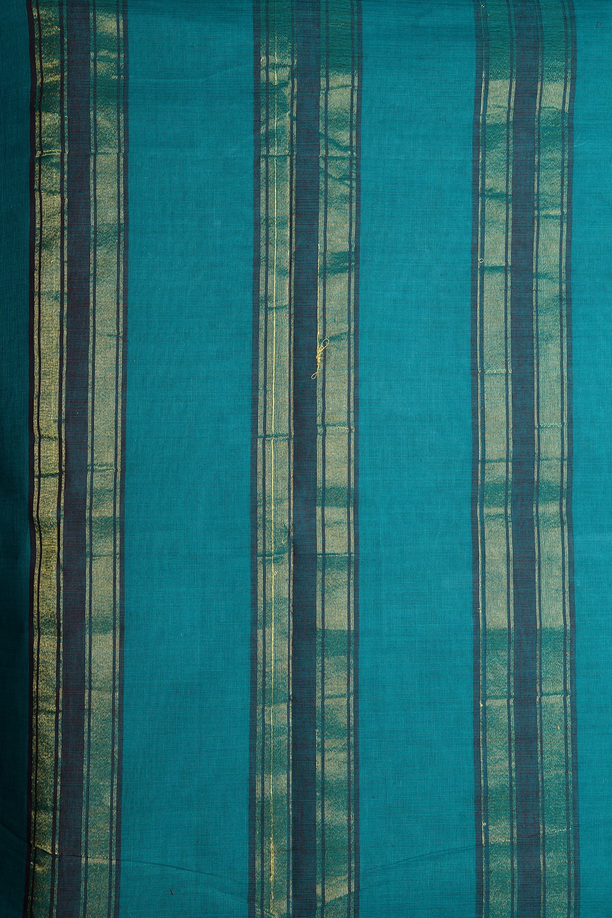 Turquoise Blue Chettinadu Cotton Nine Yards Saree