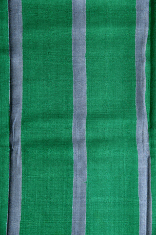 Zig Zag Leaf Green Tussar Silk Saree