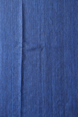 Warli Printed Design Blue Semi Linen Saree