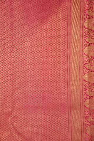 Yazhi Border Design Ivory Kanchipuram Silk Saree
