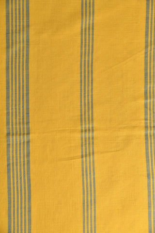 Contrast Border Yellow Bengal Cotton Saree